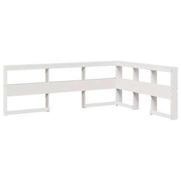 Bookcase Bed without Mattress - White Solid Pine 140x200 cm