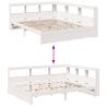 Bookcase Bed without Mattress - White Solid Pine 140x200 cm