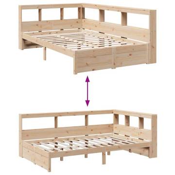 Bookcase Bed 120x190 cm - Solid Pine Space Saver