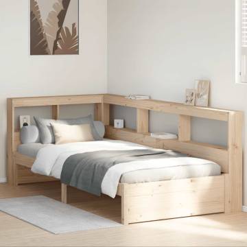 Bookcase Bed 90x190 cm - Solid Pine Wood Frame | HipoMarket