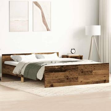 Old Wood Bed Frame 120x200cm - Engineered Wood | Hipo Market