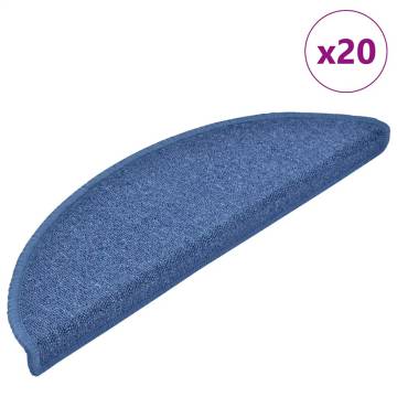 Stair Mats 20 pcs Blue 56x17x3 cm - Non-Slip & Washable