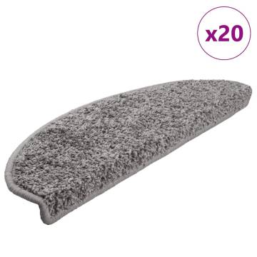 Stair Mats 20 pcs Grey 65x21x4 cm - Non-slip & Stylish | Hipomarket