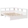 Bookcase Bed in White - Solid Pine 150x200 cm | Hipomarket