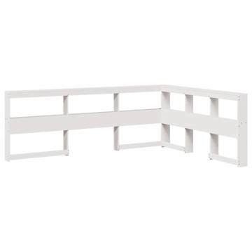 Bookcase Bed in White - Solid Pine 150x200 cm | Hipomarket