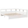 Bookcase Bed without Mattress - White Solid Wood Pine 200x200 cm