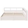 Bookcase Bed without Mattress - White Solid Wood Pine 200x200 cm