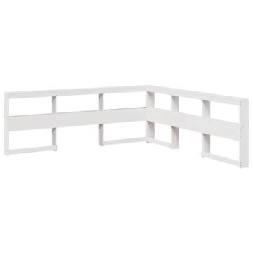 Bookcase Bed without Mattress - White Solid Wood Pine 200x200 cm