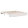 Bookcase Bed without Mattress - White Solid Wood Pine 200x200 cm