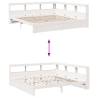 Bookcase Bed without Mattress - White Solid Wood Pine 200x200 cm