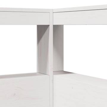 Bookcase Bed without Mattress - White Solid Wood Pine 200x200 cm