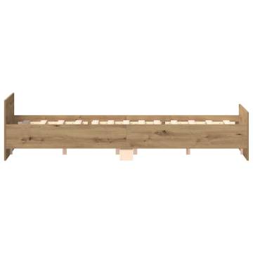 Artisan Oak Bed Frame 140x190cm - Engineered Wood | HipoMarket