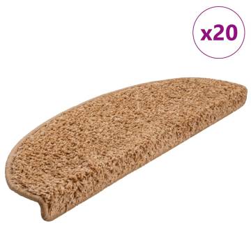 Stair Mats 20 pcs Beige 65x21x4 cm - Slip Resistant & Stylish