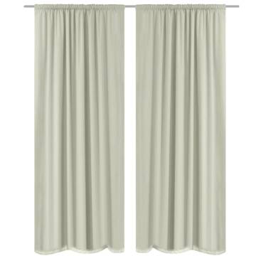 Cream Energy-saving Blackout Curtains - 2 Pcs Double Layer