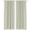 Cream Energy-saving Blackout Curtains - 2 Pcs Double Layer