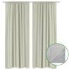 Cream Energy-saving Blackout Curtains - 2 Pcs Double Layer