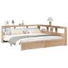 Bookcase Bed 200x200 cm Solid Pinewood | Hipomarket UK