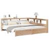 Solid Wood Pine Bookcase Bed 180x200 cm - Hipo Market