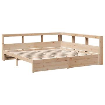 Solid Wood Pine Bookcase Bed 180x200 cm - Hipo Market