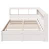 Bookcase Bed without Mattress - White 120x190 cm Small Double