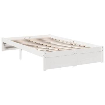 Bookcase Bed without Mattress - White 120x190 cm Small Double