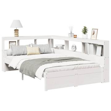 Bookcase Bed Without Mattress - White 90x190 cm Solid Pine