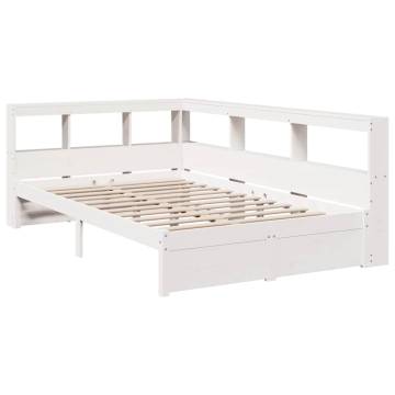 Bookcase Bed Without Mattress - White 90x190 cm Solid Pine