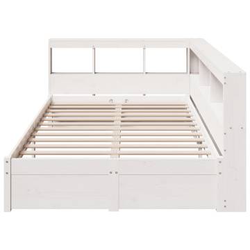 Bookcase Bed Without Mattress - White 90x190 cm Solid Pine