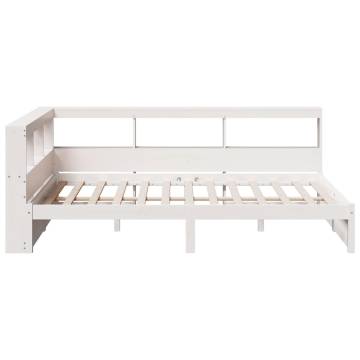 Bookcase Bed Without Mattress - White 90x190 cm Solid Pine