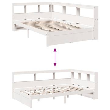 Bookcase Bed Without Mattress - White 90x190 cm Solid Pine