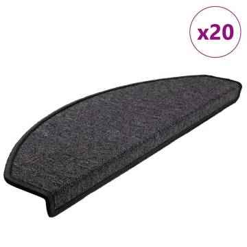 20 pcs Anthracite Stair Mats - Non-Slip & Washable | Hipomarket