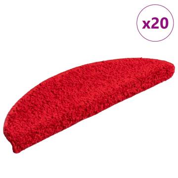 Stair Mats 20 pcs Red - Non-Slip & Washable | Hipomarket