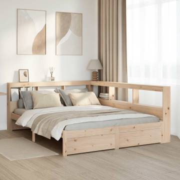 Bookcase Bed 150x200 cm Solid Pine - Stylish & Functional