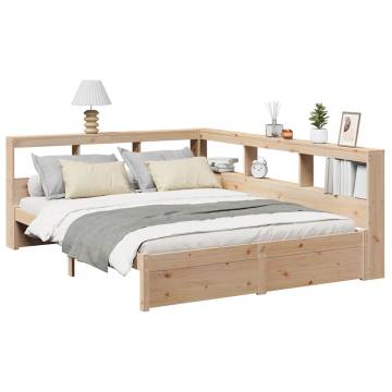 Bookcase Bed 150x200 cm Solid Pine - Stylish & Functional