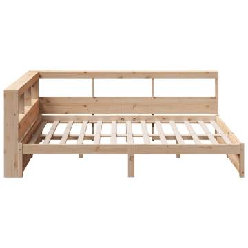 Bookcase Bed without Mattress 140x200 cm Solid Pine Wood