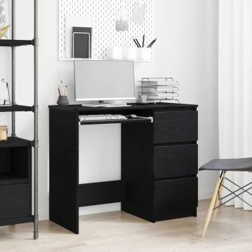 Black Oak Desk 90x45x76 cm - Durable & Stylish Office Solution