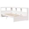 Bookcase Bed without Mattress - White Solid Pine 90x200 cm