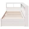 Bookcase Bed without Mattress - White Solid Pine 90x200 cm