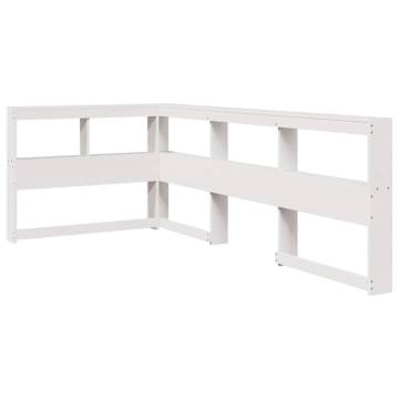 Bookcase Bed without Mattress - White Solid Pine 90x200 cm