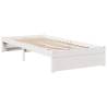 Bookcase Bed without Mattress - White Solid Pine 90x200 cm