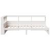 Bookcase Bed without Mattress - White Solid Pine 90x200 cm