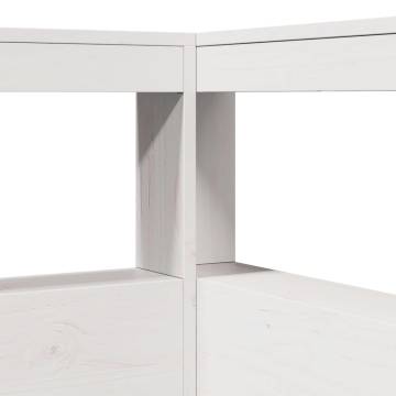 Bookcase Bed without Mattress - White Solid Pine 90x200 cm