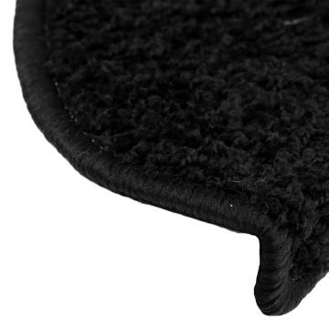 Stair Mats 20 pcs Black 65x21x4 cm - Non-Slip & Washable