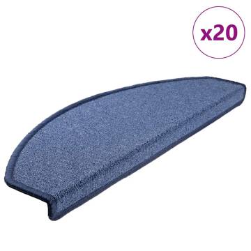 20 pcs Blue Stair Mats | Non-Slip & Washable | Hipomarket UK