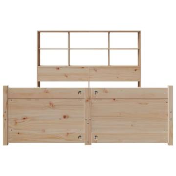 Bookcase Bed without Mattress 120x190 cm | Solid Pinewood Frame