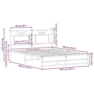 Sonoma Oak Bed Frame 137x190 cm - Stylish & Durable