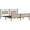 Sonoma Oak Metal Bed Frame 160x200 cm - Durable & Stylish