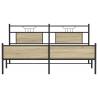 Sonoma Oak Metal Bed Frame 160x200 cm - Durable & Stylish