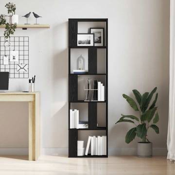 Book Cabinet Room Divider - Black Oak, 45x24x159 cm