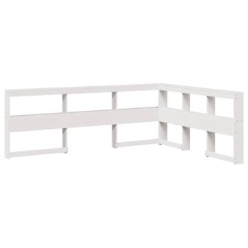 Bookcase Bed without Mattress - White Solid Pine 160x200 cm